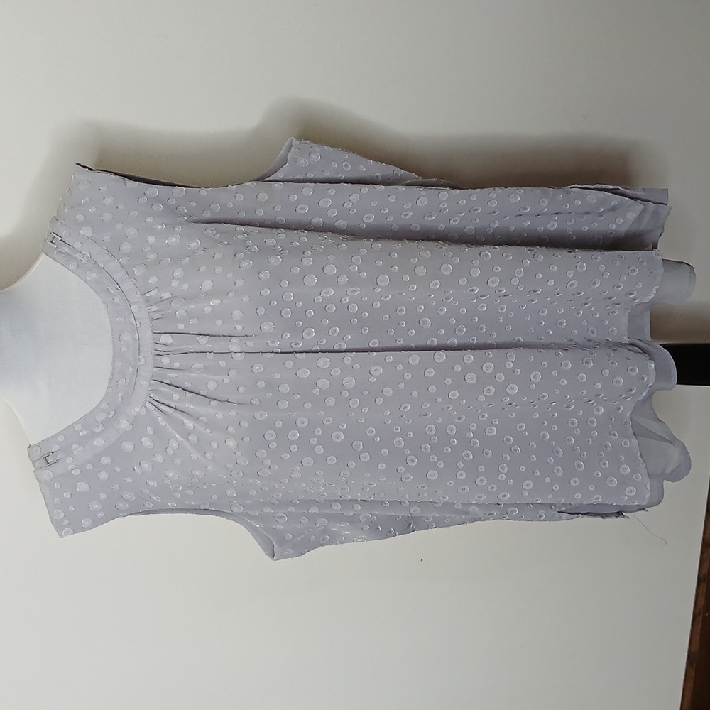 Roz& Ali lavender polka dot pleated blouse size 2X - Picture 2 of 16